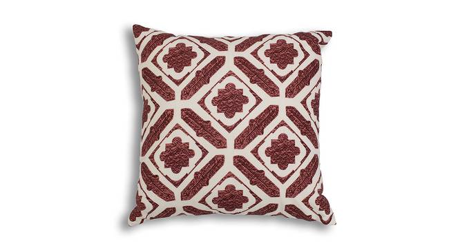 Cash Red Geometric 16 x 16 Inches Cotton Cushion Cover (Red, 41 x 41 cm  (16" X 16") Cushion Size) by Urban Ladder - Front View Design 1 - 524336