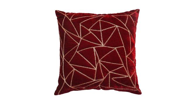 Marcus Maroon Abstract 18 x 18 Inches Polyester Cushion Cover (46 x 46 cm  (18" X 18") Cushion Size, Maroon) by Urban Ladder - Cross View Design 1 - 524525