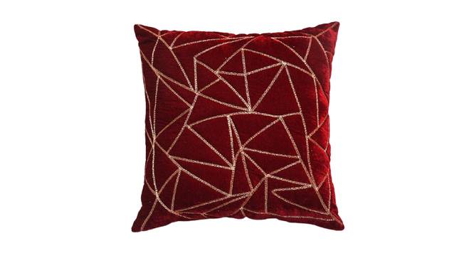 Holden Maroon Abstract 18 x 18 Inches Polyester Cushion Covers - Set of 2 (46 x 46 cm  (18" X 18") Cushion Size, Maroon) by Urban Ladder - Cross View Design 1 - 524526