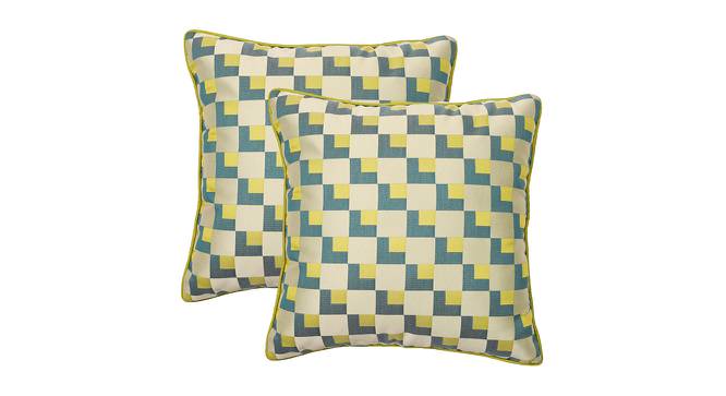 Walter Green Abstract 16 x 16 Inches Polyester Cushion Covers - Set of 2 (Green, 41 x 41 cm  (16" X 16") Cushion Size) by Urban Ladder - Cross View Design 1 - 524537