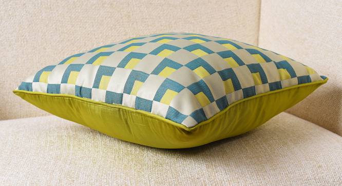 Kairo Green Abstract 18 x 18 Inches Polyester Cushion Cover (Green, 46 x 46 cm  (18" X 18") Cushion Size) by Urban Ladder - Front View Design 1 - 524576