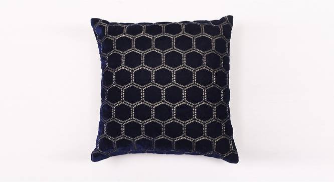 Kaleb Blue Geometric 16 x 16 Inches Polyester Cushion Covers - Set of 2 (Blue, 41 x 41 cm  (16" X 16") Cushion Size) by Urban Ladder - Cross View Design 1 - 524842