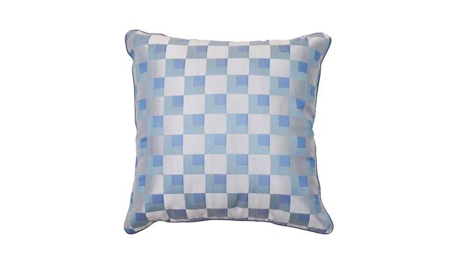 Dallas Blue Abstract 16 x 16 Inches Polyester Cushion Cover (Blue, 41 x 41 cm  (16" X 16") Cushion Size) by Urban Ladder - Front View Design 1 - 524864