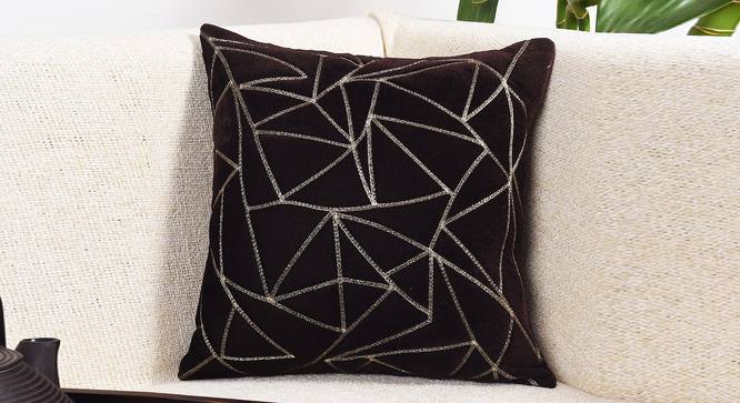 Andres Brown Abstract 16 x 16 Inches Polyester Cushion Cover (Brown, 41 x 41 cm  (16" X 16") Cushion Size) by Urban Ladder - Cross View Design 1 - 524987