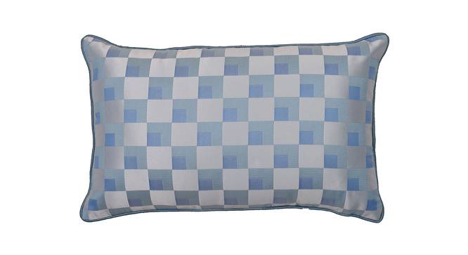 Crew Blue Abstract 12 x 18 Inches Polyester Cushion Cover (Blue, 30 x 46 cm  (12" X 18") Cushion Size) by Urban Ladder - Cross View Design 1 - 524992