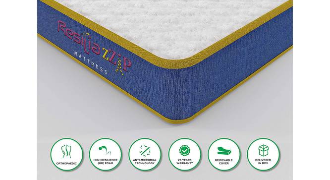 Antimicrobial King Size High Resilience (HR) Foam Mattress - Resilia zZip (5 in Mattress Thickness (in Inches), 75 x 72 in Mattress Size) by Urban Ladder - Cross View Design 1 - 525078