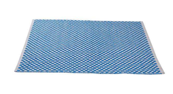 Belle Blue Geometric Handmade Cotton 3 x 2 Feet Carpet (Blue, Rectangle Carpet Shape) by Urban Ladder - Front View Design 1 - 525355