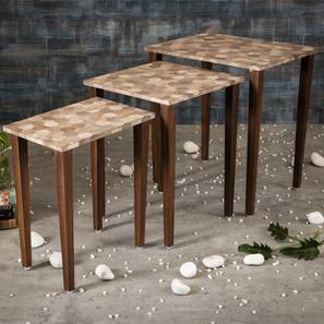 a tiny mistake Hexagon Solid Wood Side Table in Laminate Brown Finish-picture-13