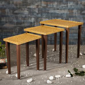 a tiny mistake Sunehri Solid Wood Side Table in Pu Paper Golden Finish-picture-10