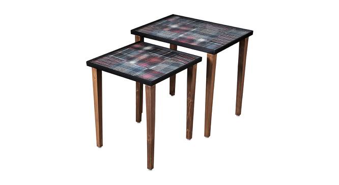 Tartan Solid Wood Nested End Table - Set of 2 (Multicolor) by Urban Ladder - Front View Design 1 - 526281