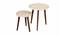 Chevron Solid Wood Round Nested End Table in Paper Finish - Set of 2 (PU Paper Finish, Golden) by Urban Ladder - Front View Design 1 - 526288