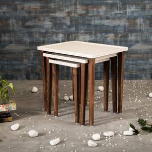 a tiny mistake Herringbone Solid Wood Side Table in Pu Paper Beige Finish-picture-17
