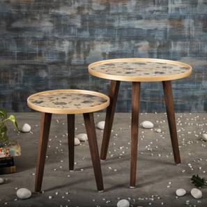 a tiny mistake Floralbeige Solid Wood Side Table in Pu Paper Multicolor Finish-picture-10
