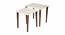 Herringbone Solid Wood Nested End Table in Paper Finish - Set of 2 (Beige, PU Paper Finish) by Urban Ladder - Front View Design 1 - 526355