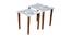 Bliss Solid Wood Rectangular Nested End Table in Paper Finish - Set of 2 (Blue, PU Paper Finish) by Urban Ladder - Front View Design 1 - 526360