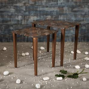 Iznik Solid Wood Side Table in Laminate Multicolor Finish-image-42