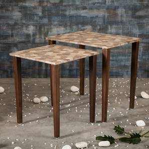 a tiny mistake Hexagon Solid Wood Side Table in Laminate Brown Finish-picture-19