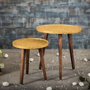Sunehri Solid Wood Side Table in Golden Finish-image-13