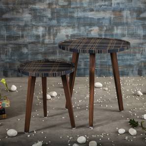 Tesseract Solid Wood Side Table in Pu Paper Blue Finish-image-15