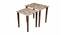 Hexagon Patches Solid Wood Nested End Table in Laminate Finish - Set of 2 (Brown, Laminate Finish) by Urban Ladder - Front View Design 1 - 526421