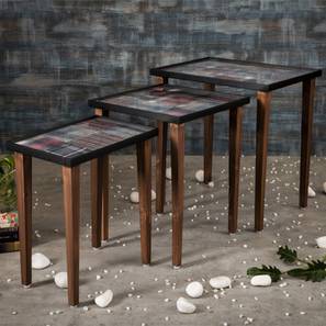 Tartan Solid Wood Side Table in Multicolor Finish-image-22