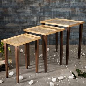 a tiny mistake Majestic Solid Wood Side Table in Golden Finish-picture-17