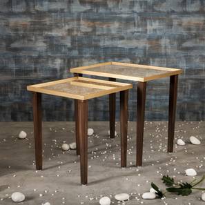 Majestic Solid Wood Side Table in Golden Finish-image-7