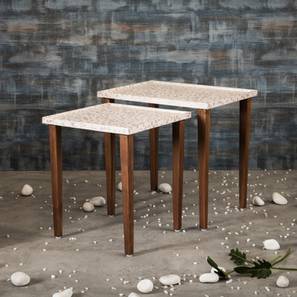 Chaandi Solid Wood Side Table in Pu Paper Multicolor Finish-image-37