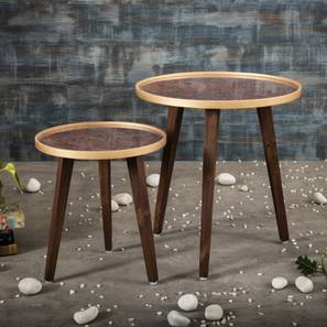 a tiny mistake Redgoldpaisley Solid Wood Side Table in Red Finish-picture-11