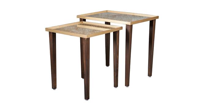 Majestic Cream Solid Wood Nested End Table - Set of 2 (Golden) by Urban Ladder - Cross View Design 1 - 526478