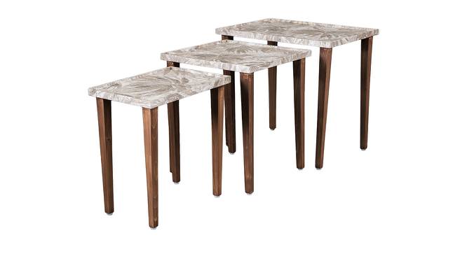 Palmbronze Solid Wood Triangle Nested End Table in Paper Finish - Set of 3 (Orange, PU Paper Finish) by Urban Ladder - Cross View Design 1 - 526480