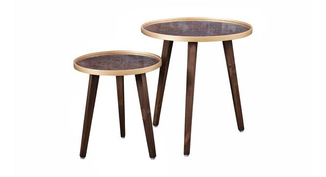 Redgoldpaisley Solid Wood Nested End Table in Paper Finish - Set of 2 (Red, PU Paper Finish) by Urban Ladder - Cross View Design 1 - 526485