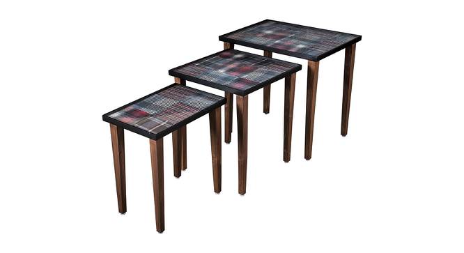 Tartan Solid Wood Nested End Table - Set of 3 (Multicolor) by Urban Ladder - Front View Design 1 - 526486
