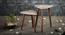 Palmbronze Solid Wood Triangle Nested End Table in Paper Finish - Set of 2 (Brown, PU Paper Finish) by Urban Ladder - Design 1 Side View - 526504