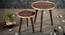 Redgoldpaisley Solid Wood Nested End Table in Paper Finish - Set of 2 (Red, PU Paper Finish) by Urban Ladder - Design 1 Side View - 526508