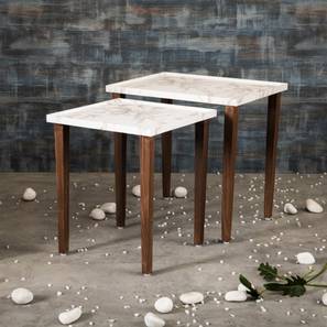 Tehni Solid Wood Side Table in Pu Paper White Finish-image-48