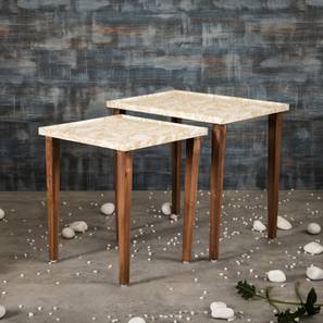 Jungle Solid Wood Side Table in Pu Paper Orange Finish-image-32