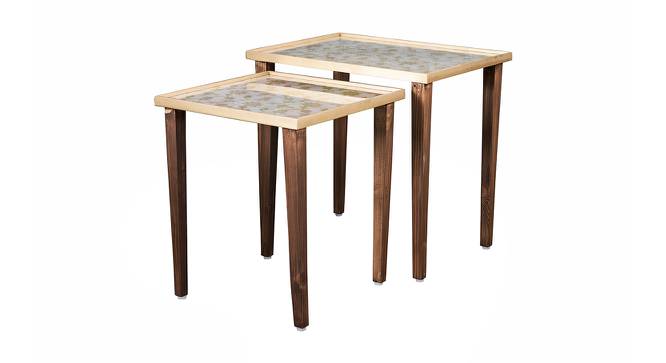 Majestic White Solid Wood Nested End Table - Set of 2 (Multicolor) by Urban Ladder - Cross View Design 1 - 526544