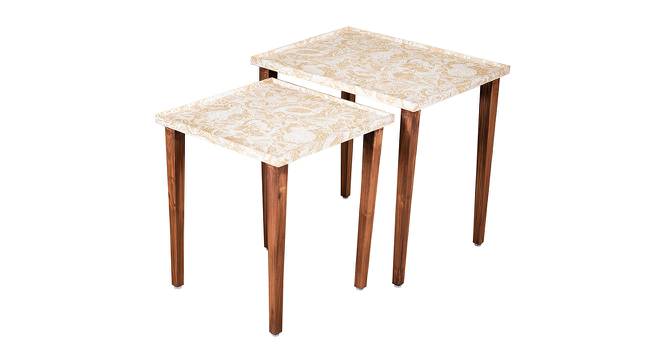 Jungle Solid Wood Nested End Table in Paper Finish - Set of 2 (Orange, PU Paper Finish) by Urban Ladder - Cross View Design 1 - 526553