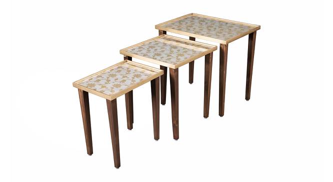 Majestic White Solid Wood Nested End Table - Set of 3 (Multicolor) by Urban Ladder - Front View Design 1 - 526555