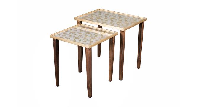 Majestic White Solid Wood Nested End Table - Set of 2 (Multicolor) by Urban Ladder - Front View Design 1 - 526556