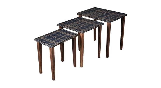 Tesseract Solid Wood Nested End Table in Paper Finish - Set of 3 (Blue, PU Paper Finish) by Urban Ladder - Front View Design 1 - 526561