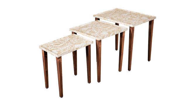 Jungle Solid Wood Nested End Table in Paper Finish - Set of 3 (Orange, PU Paper Finish) by Urban Ladder - Front View Design 1 - 526564
