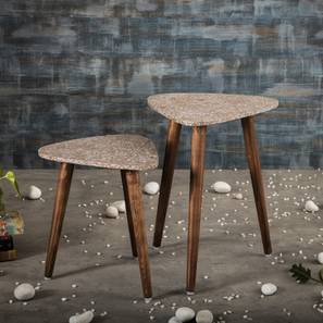 Honeycomb Solid Wood Side Table in Multicolor Finish-image-17