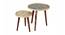 Khimkhwab Solid Wood Round Nested End Table - Set of 2 (Orange) by Urban Ladder - Front View Design 1 - 526623