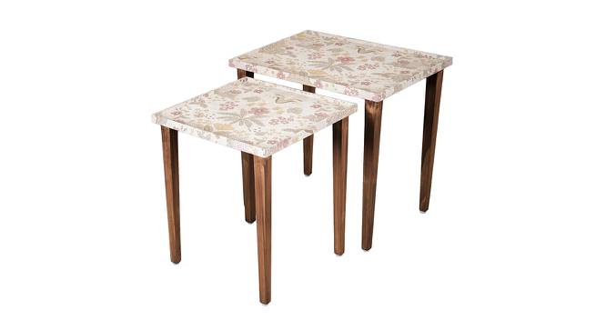 Heritage Solid Wood Rectangular Nested End Table in Paper Finish - Set of 2 (Multicolor, PU Paper Finish) by Urban Ladder - Front View Design 1 - 526626