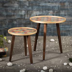 Multisequins Solid Wood Side Table in Pu Paper Multicolor Finish-image-28