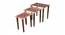 Peach Floral Motifs Solid Wood Nested End Table - Set of 3 (Pink) by Urban Ladder - Front View Design 1 - 526687