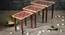Peach Floral Motifs Solid Wood Nested End Table - Set of 3 (Pink) by Urban Ladder - Rear View Design 1 - 526710