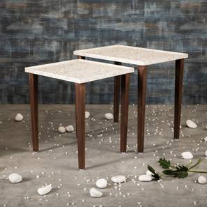 Chantilly Solid Wood Side Table in Pu Paper White Finish-image-48